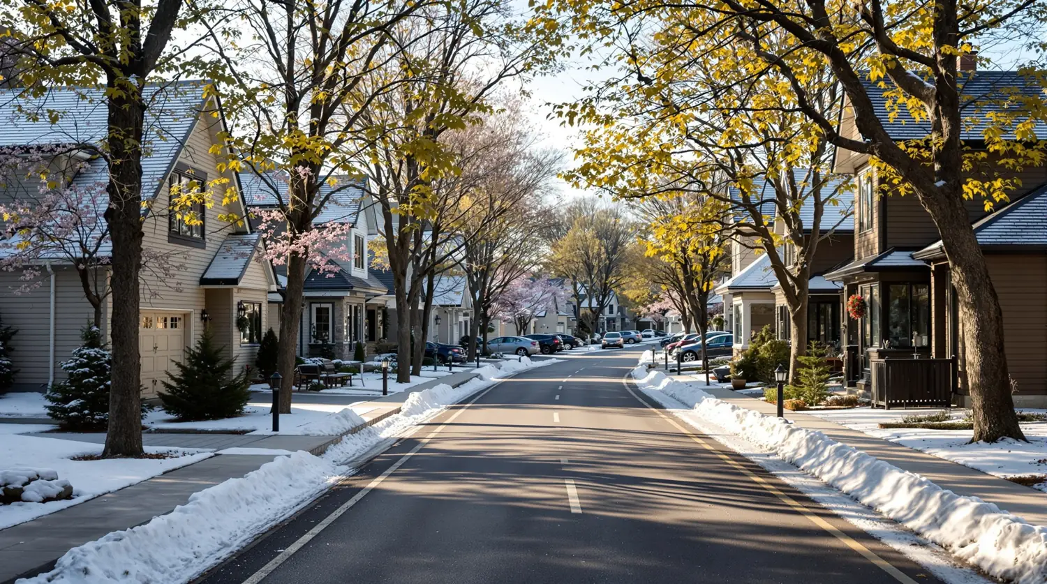 Quartier résidentiel québécois — un réparateur Réparation Porte Patio Québec intervient dans votre secteur